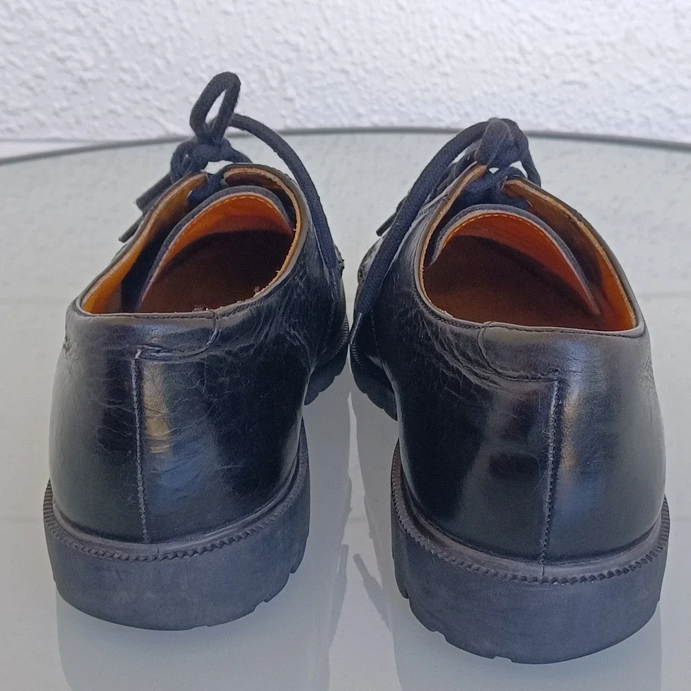 Timberland Mens Black Leather Oxford Lug Sole Shoes 9012 96069 Size 9M‎